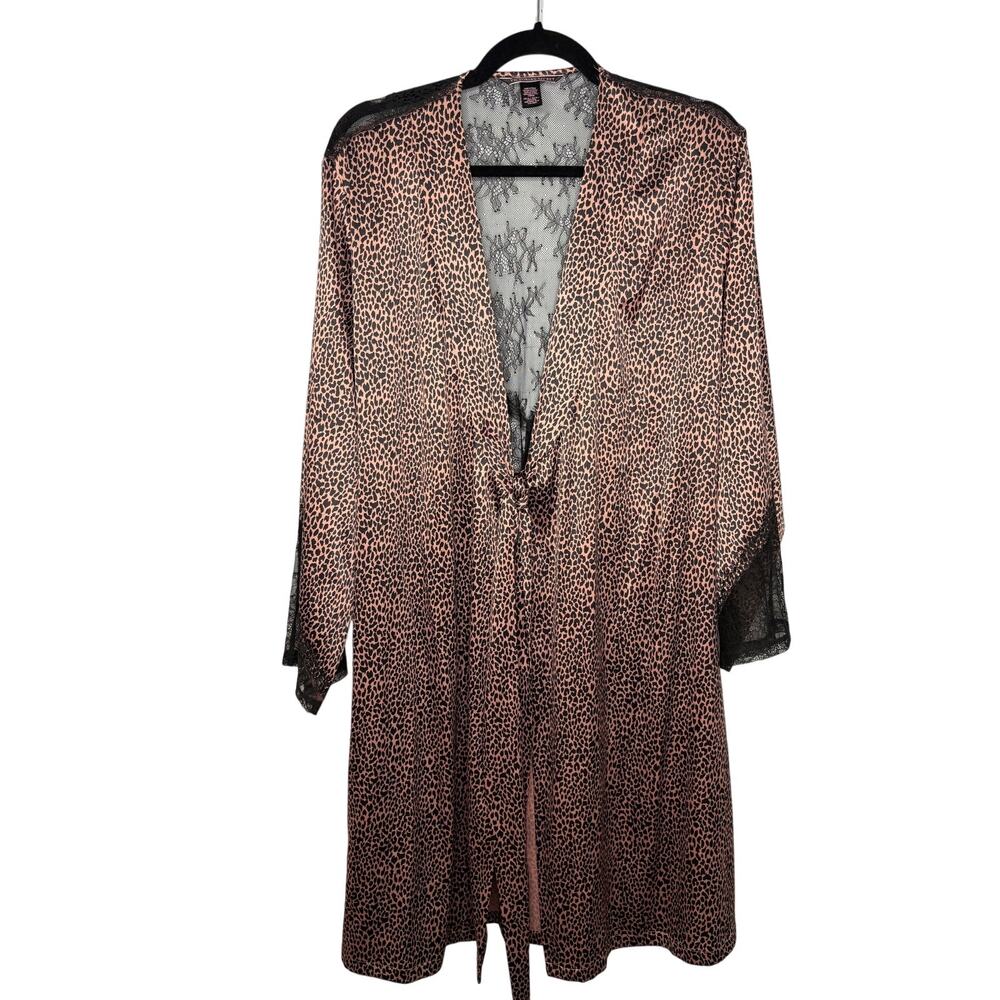 Victoria's Secret Pink and Black Leopard Print Robe